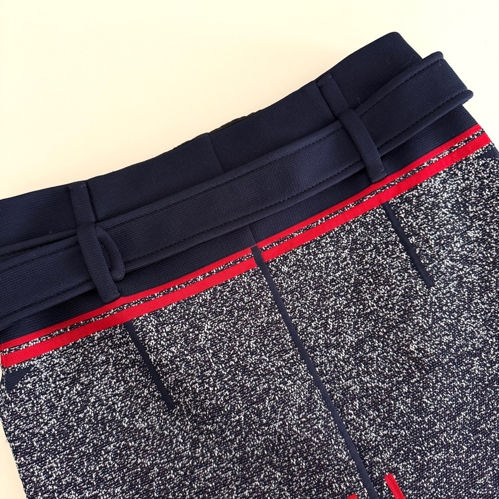 PRADA Jacquard Speckled Textured Mini Skirt with Belt in Size 44 - Picture 7 of 12